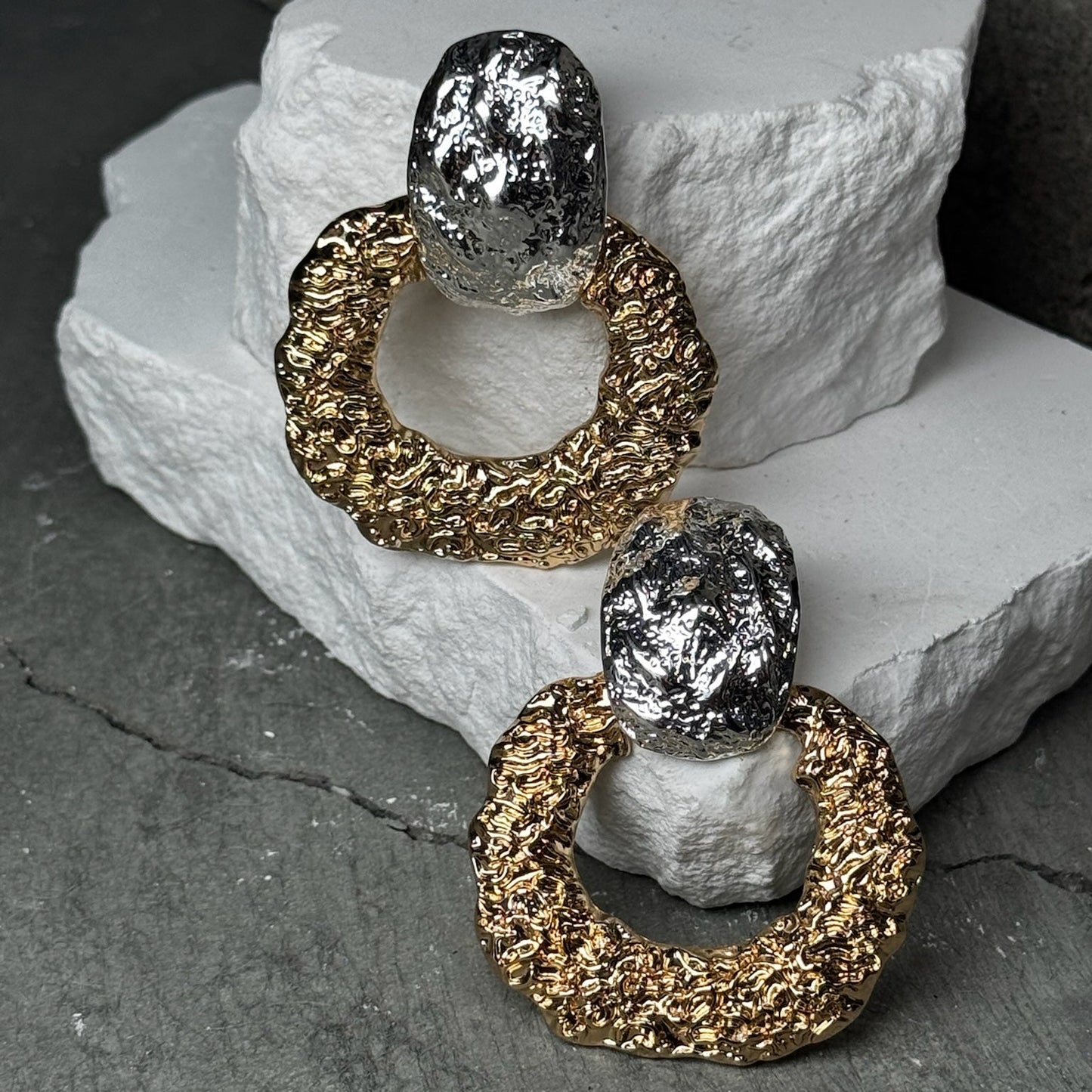 Chrome Candy 2 Layer Earrings