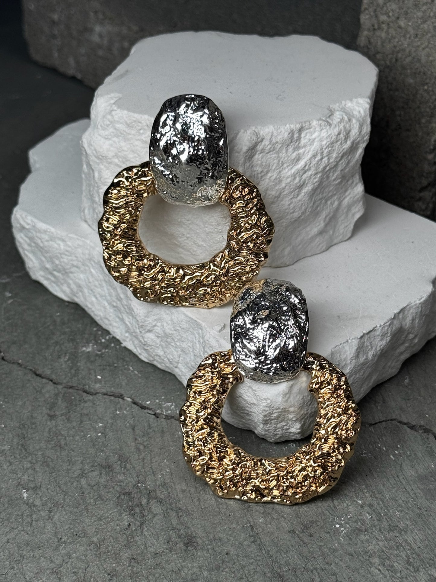 Chrome Candy 2 Layer Earrings