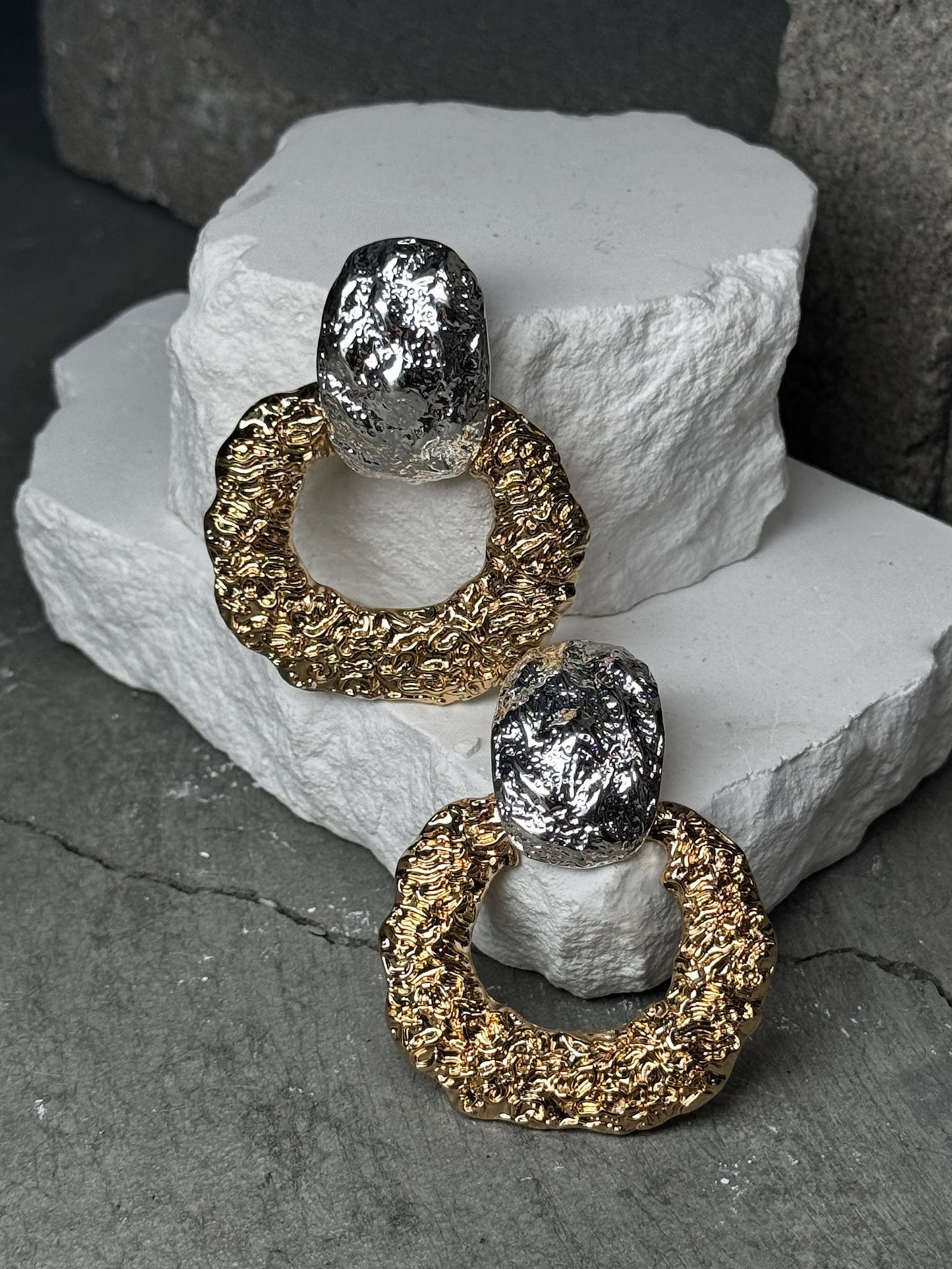 Chrome Candy 2 Layer Earrings