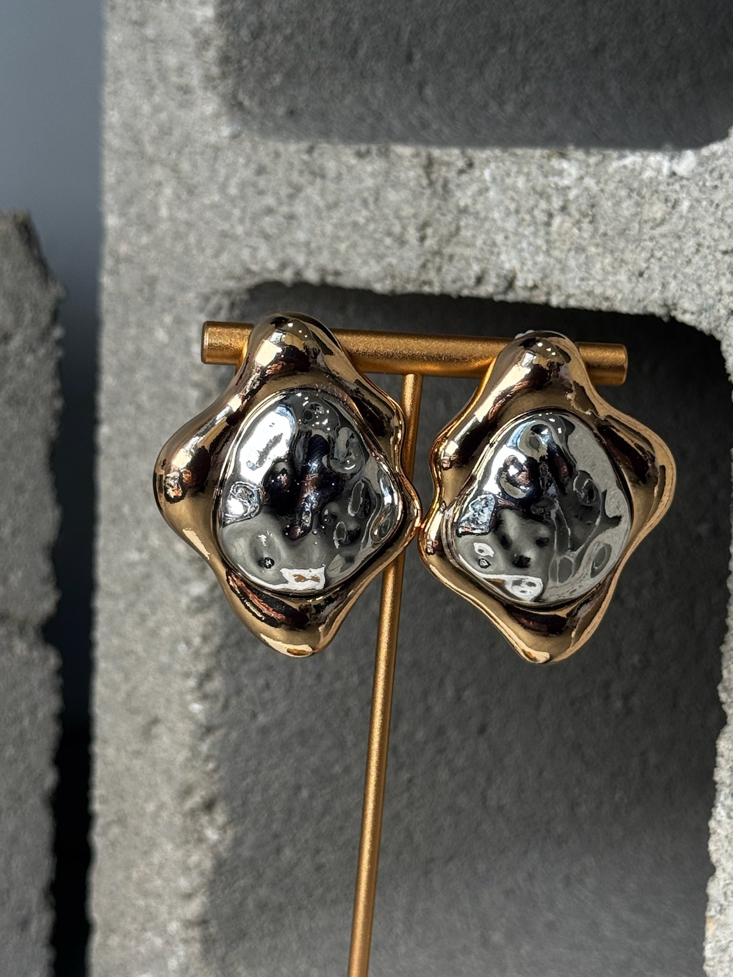 So Dreamy Chrome Stud Earrings
