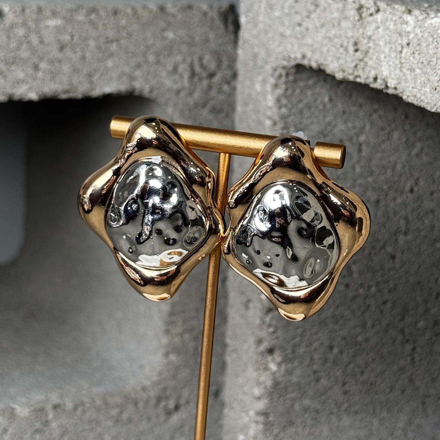 So Dreamy Chrome Stud Earrings