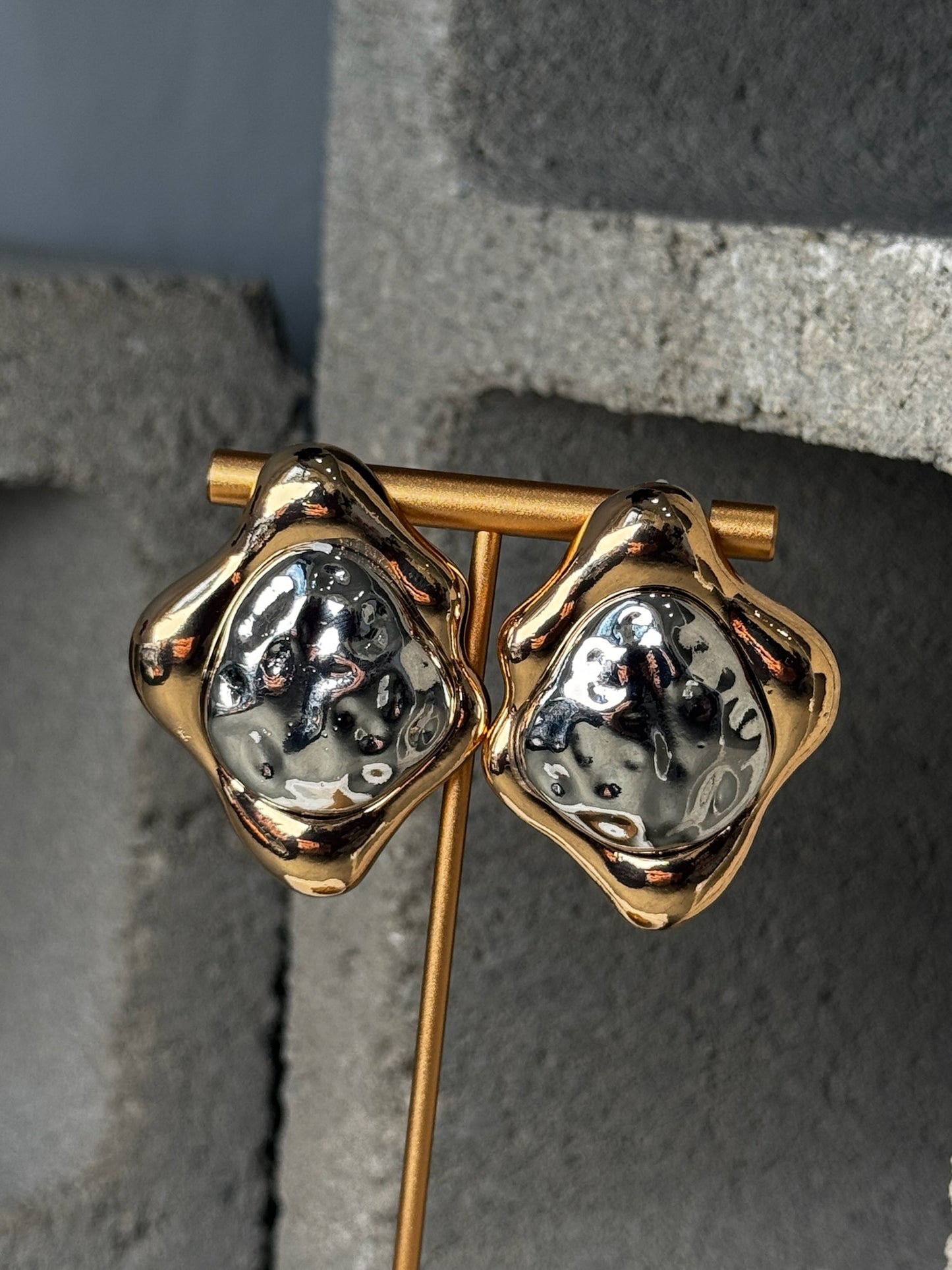 So Dreamy Chrome Stud Earrings