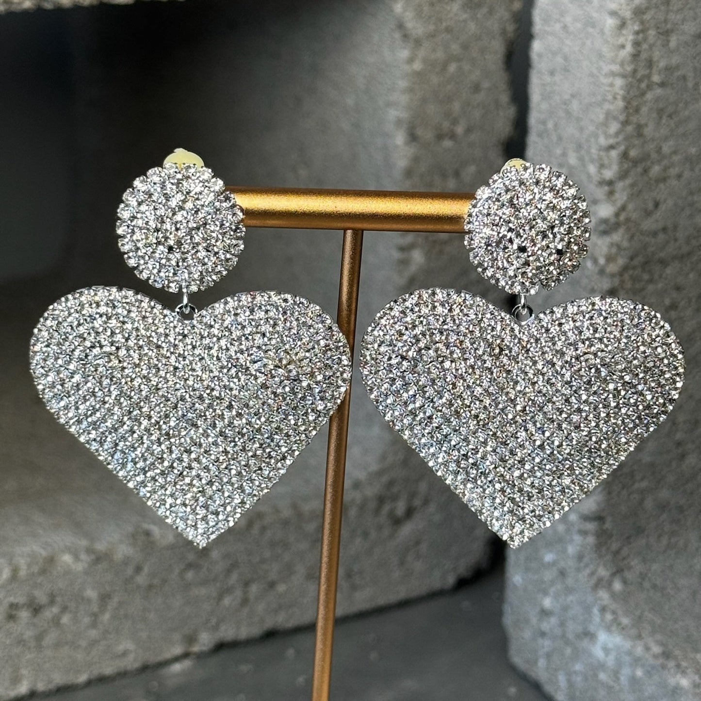 Holiday Heart Clip On Earrings