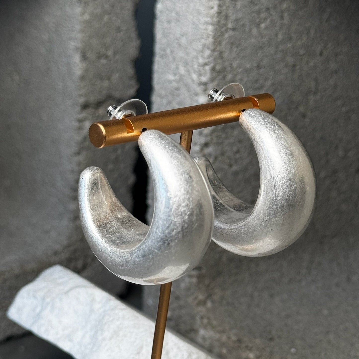 Forever Frosty Crescent Hoops