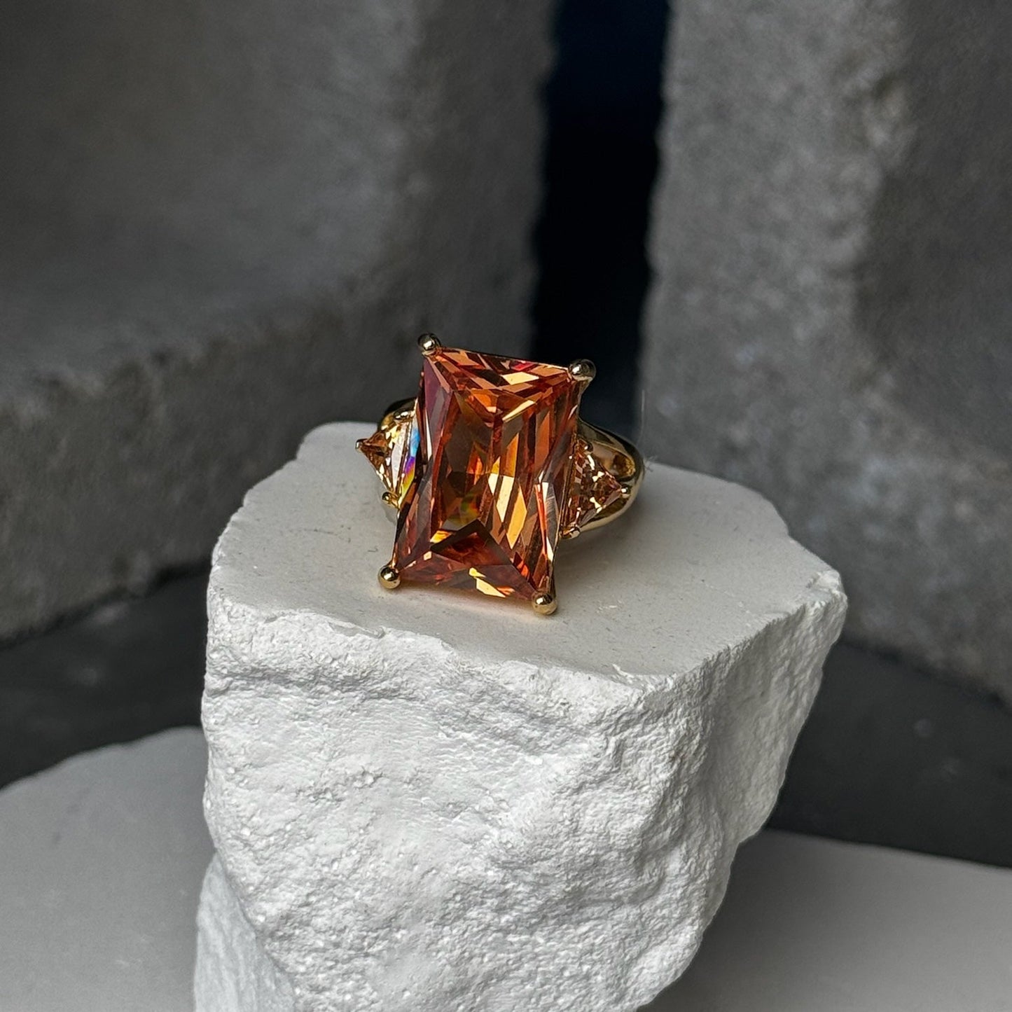 Crystal Queen Cocktail Ring Expandable Up To Size 10