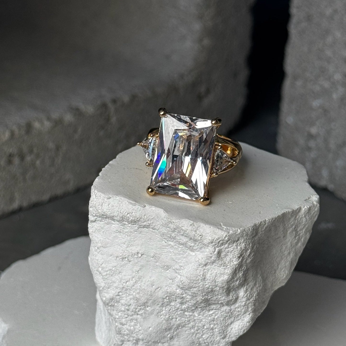 Crystal Queen Cocktail Ring Expandable Up To Size 10