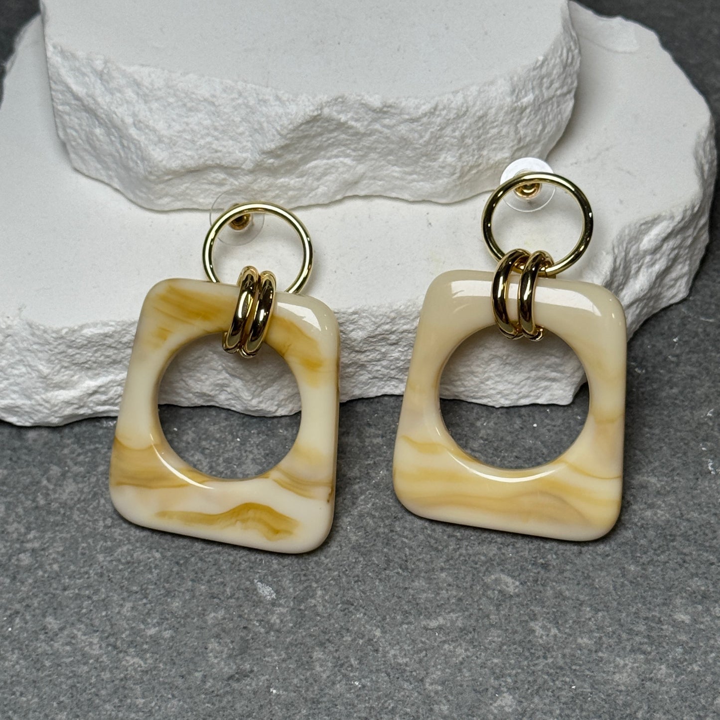 Sienna Links Marble Square Drop Earrings