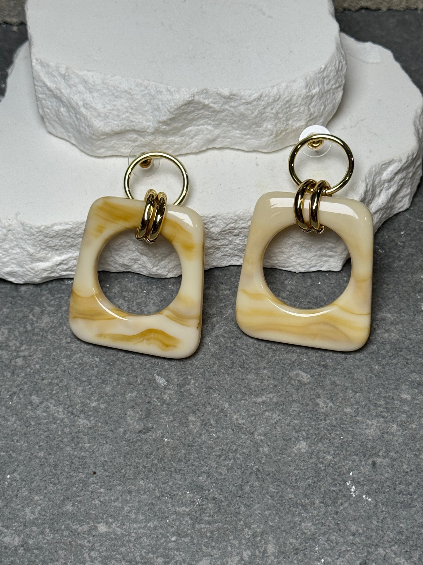Sienna Links Marble Square Drop Earrings