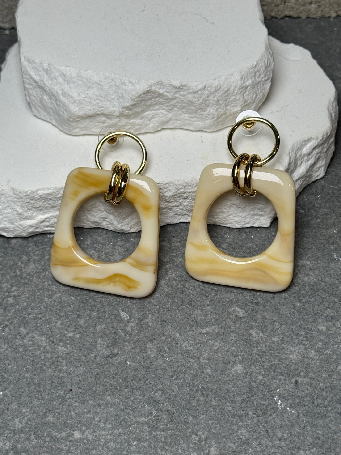Sienna Links Marble Square Drop Earrings