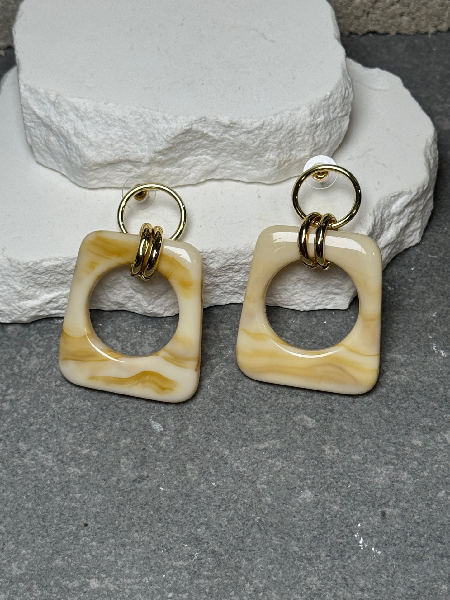 Sienna Links Marble Square Drop Earrings