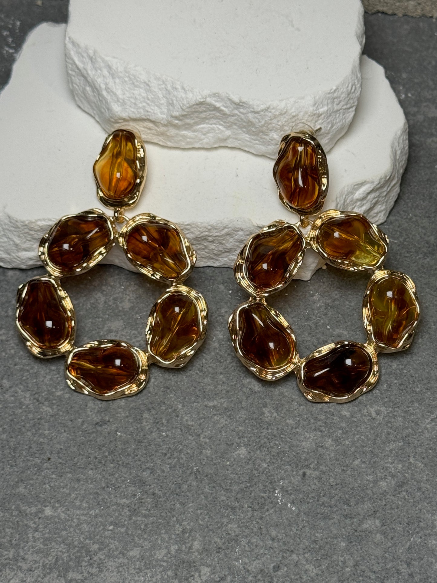The Solea Amber Drop Earrings