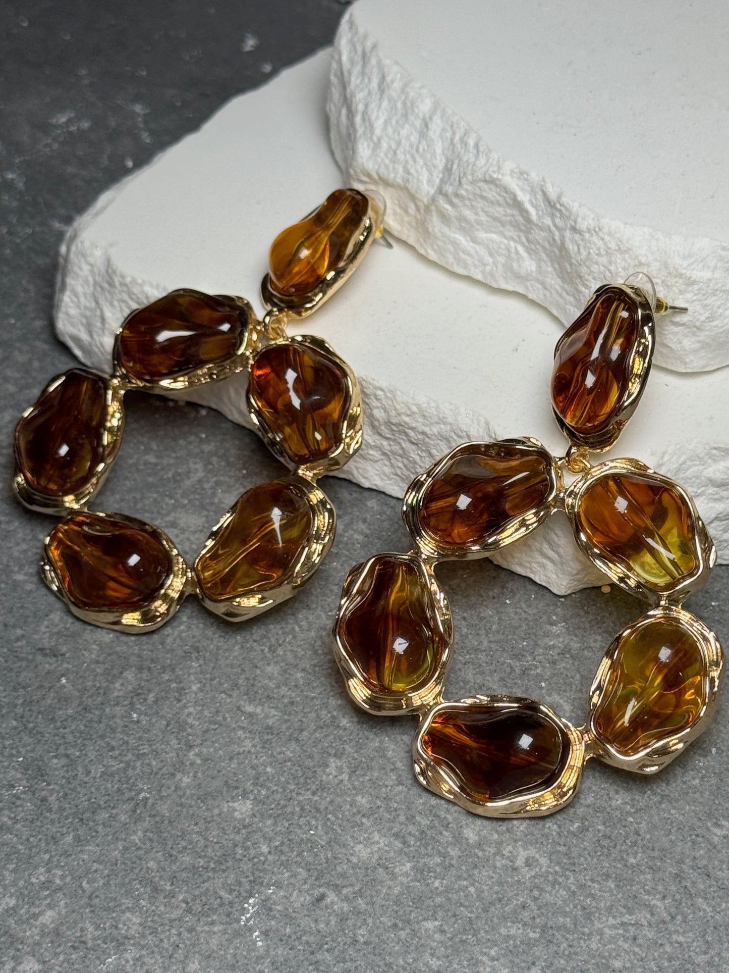 The Solea Amber Drop Earrings