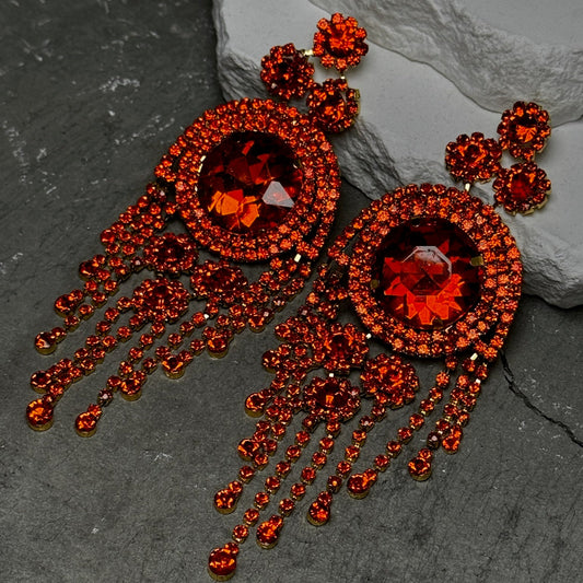 Wild Crimson Tassel Earrings