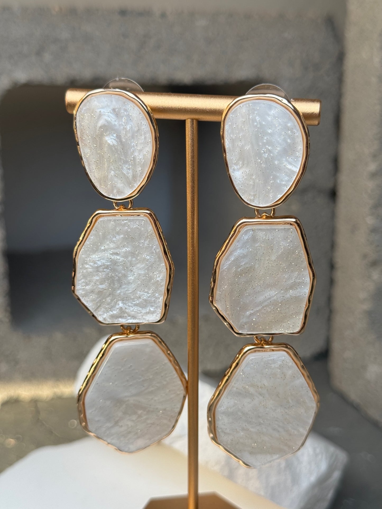 Venus Opal 3 Layer Earrings