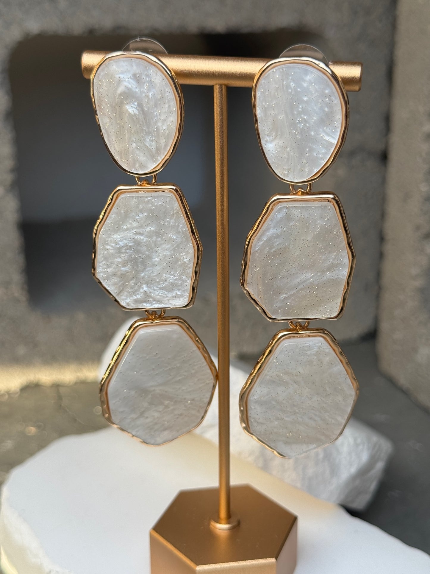 Venus Opal 3 Layer Earrings