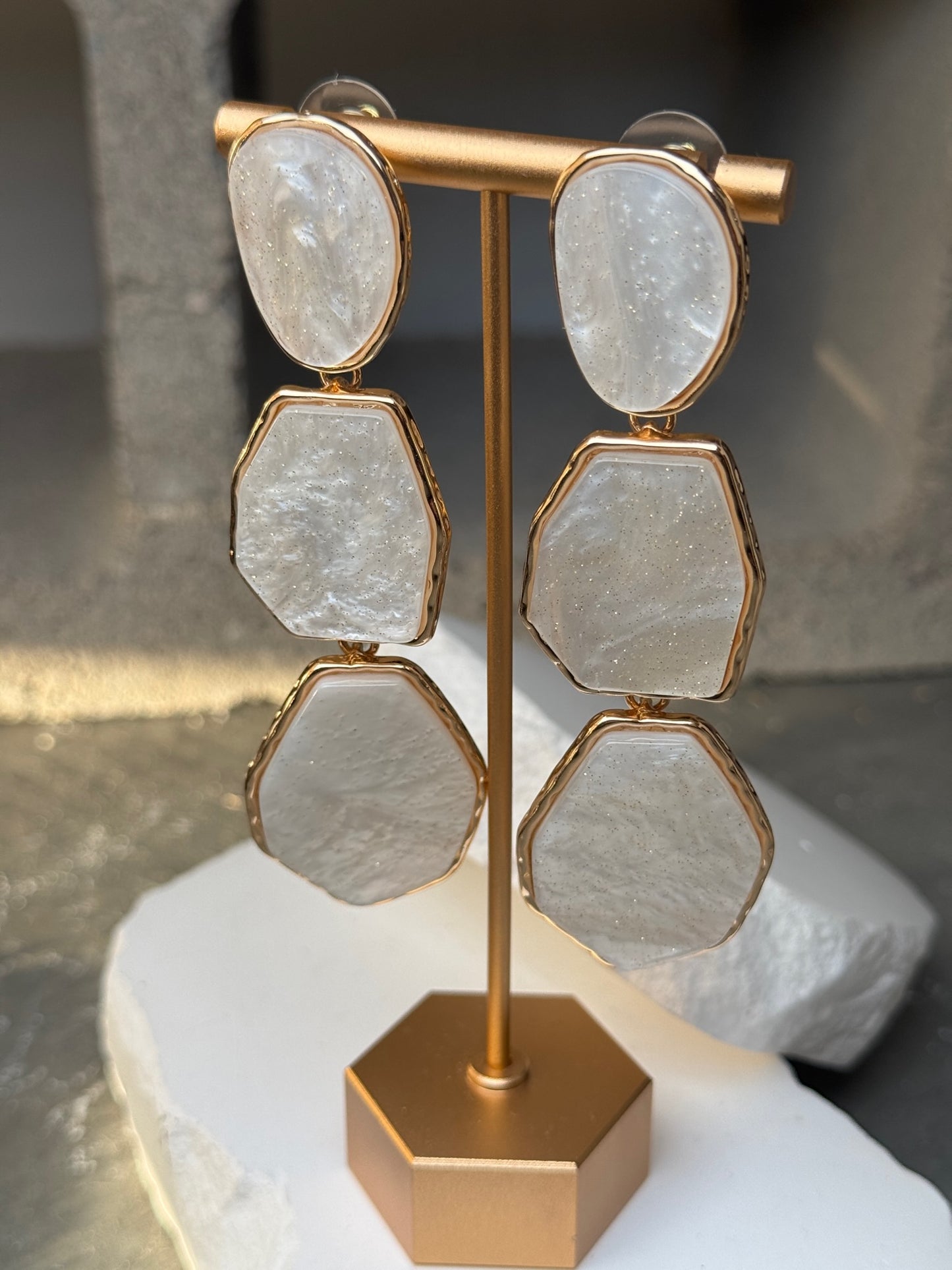 Venus Opal 3 Layer Earrings