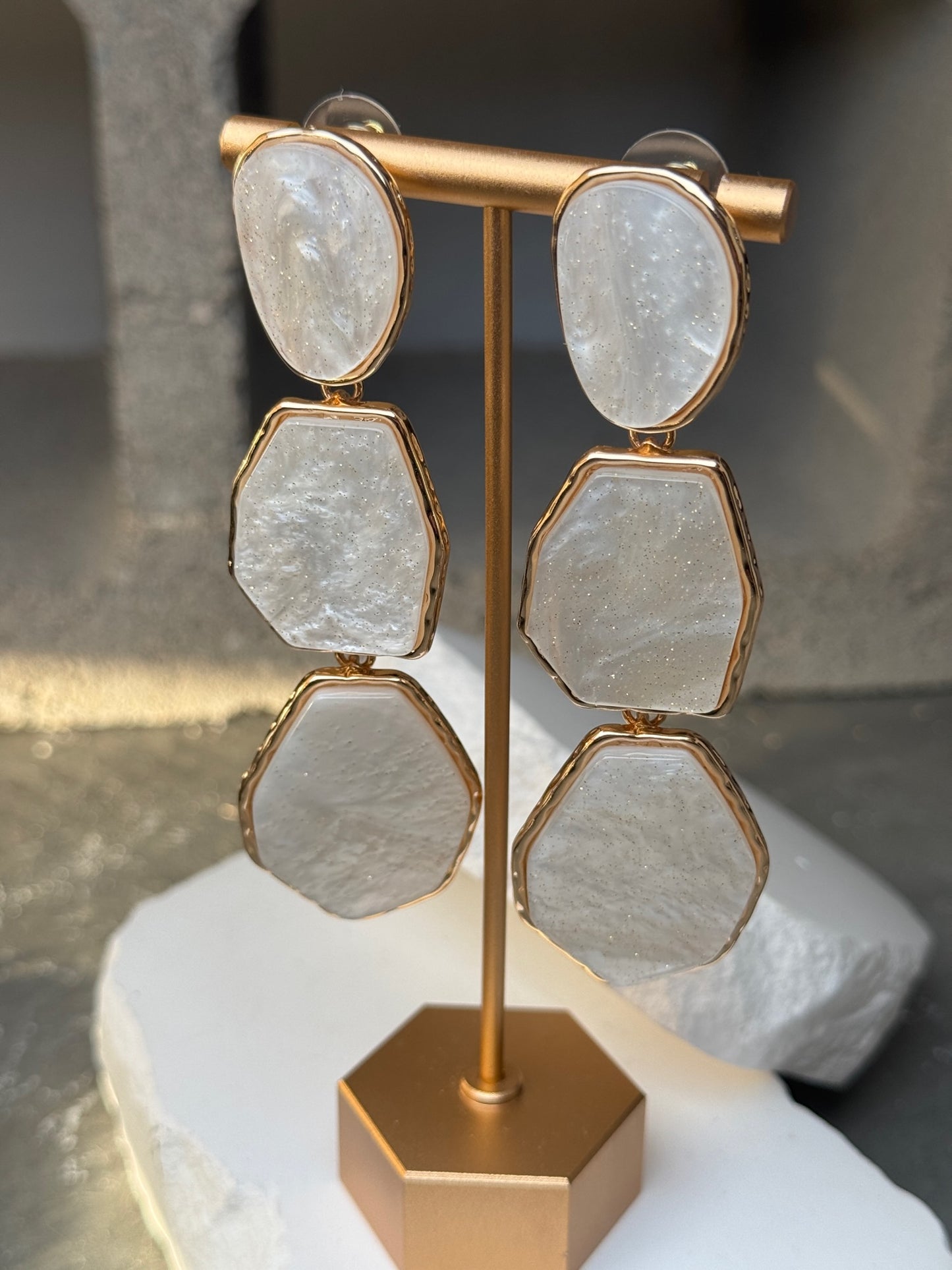 Venus Opal 3 Layer Earrings