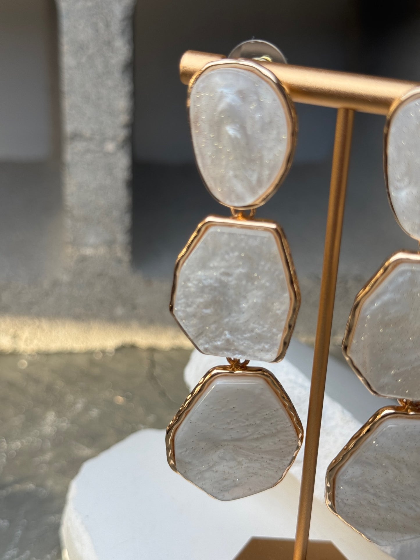 Venus Opal 3 Layer Earrings