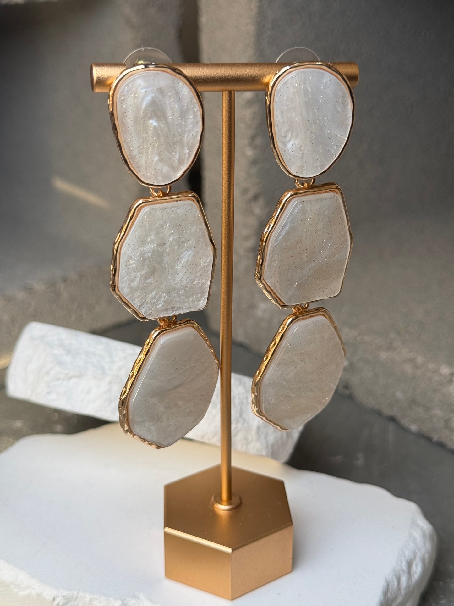 Venus Opal 3 Layer Earrings