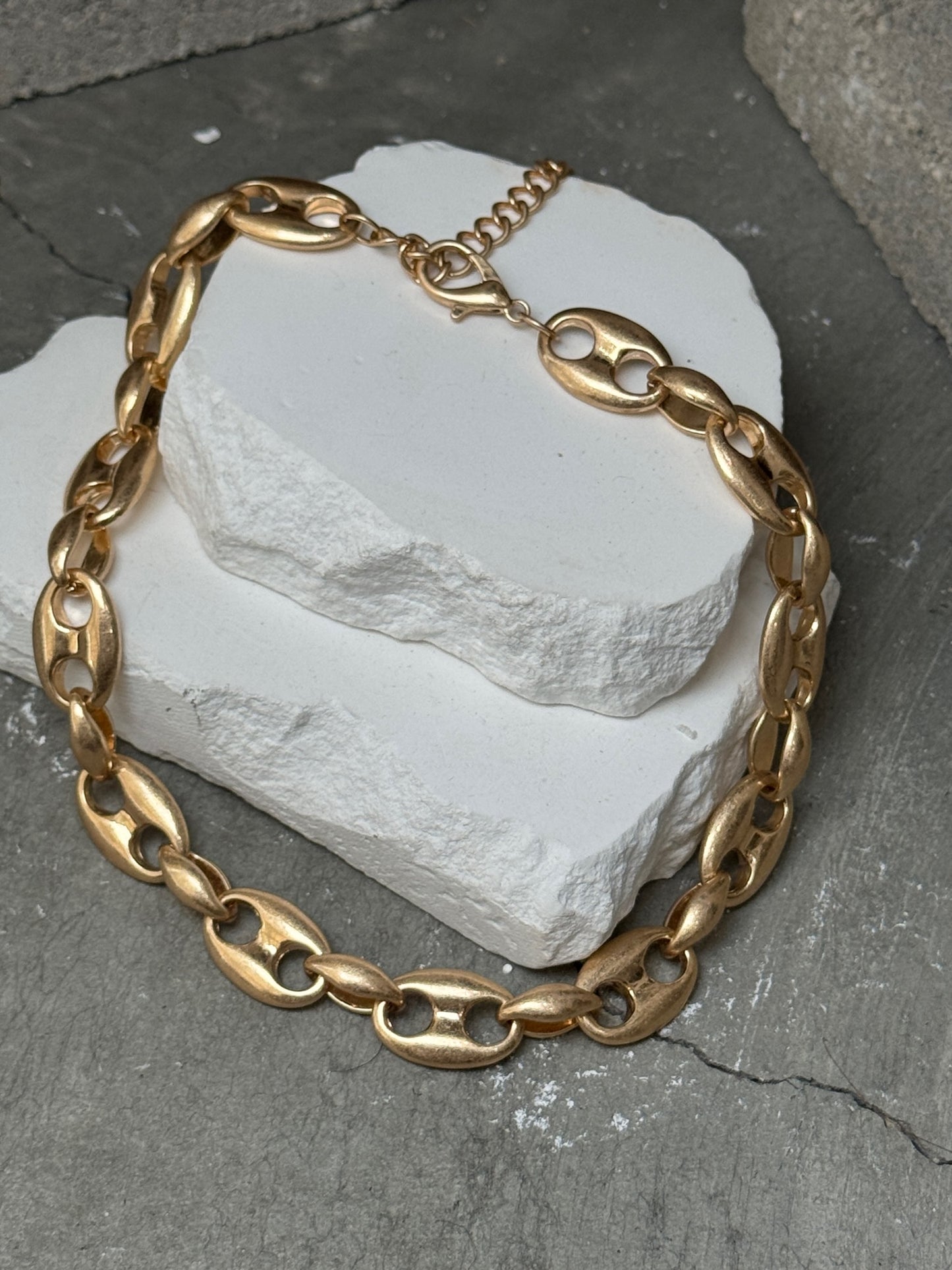 Brushed Bottle Cap Necklace 15" w/ Extender