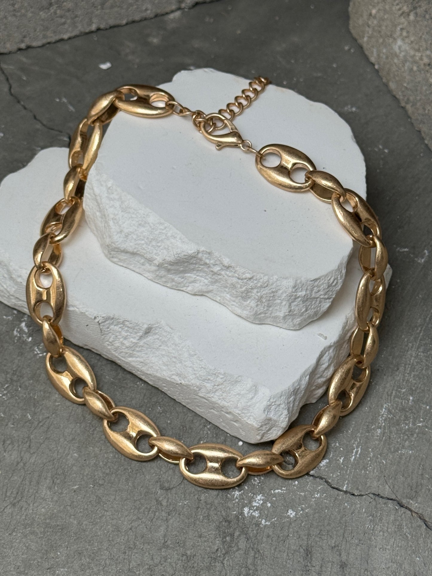 Brushed Bottle Cap Necklace 15" w/ Extender