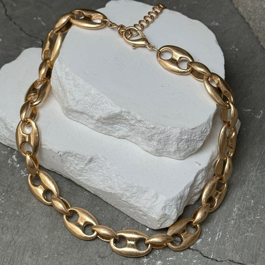 Brushed Bottle Cap Necklace 15" w/ Extender