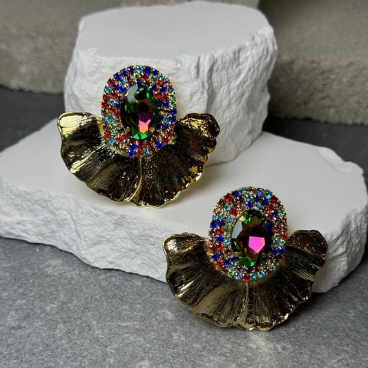 Queen Radiance Fan Earrings