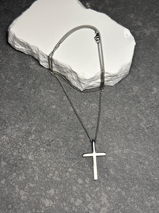 Simple Grace Cross Necklace 24"