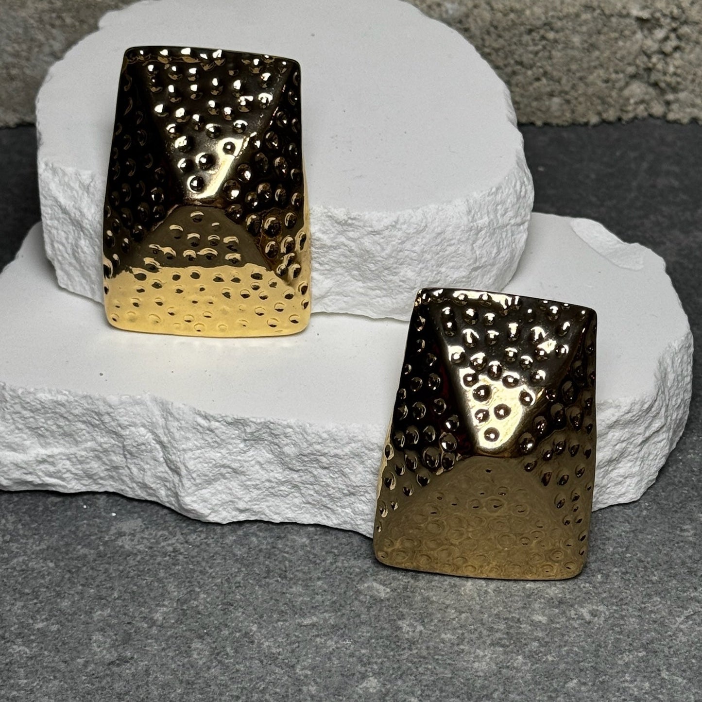 Apex Pyramid Clip On Earrings