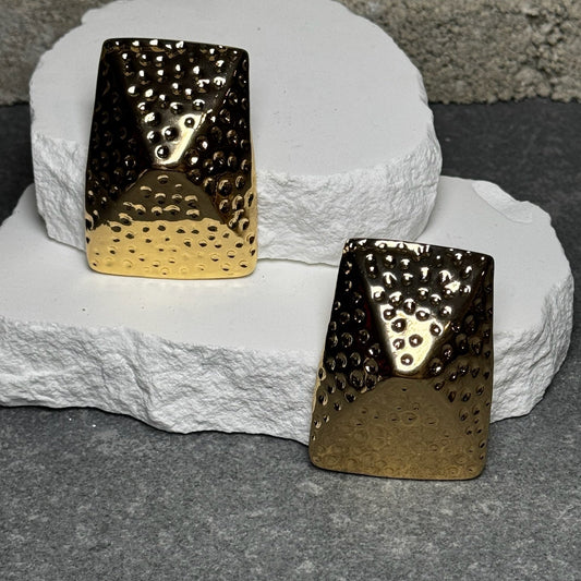 Apex Pyramid Clip On Earrings