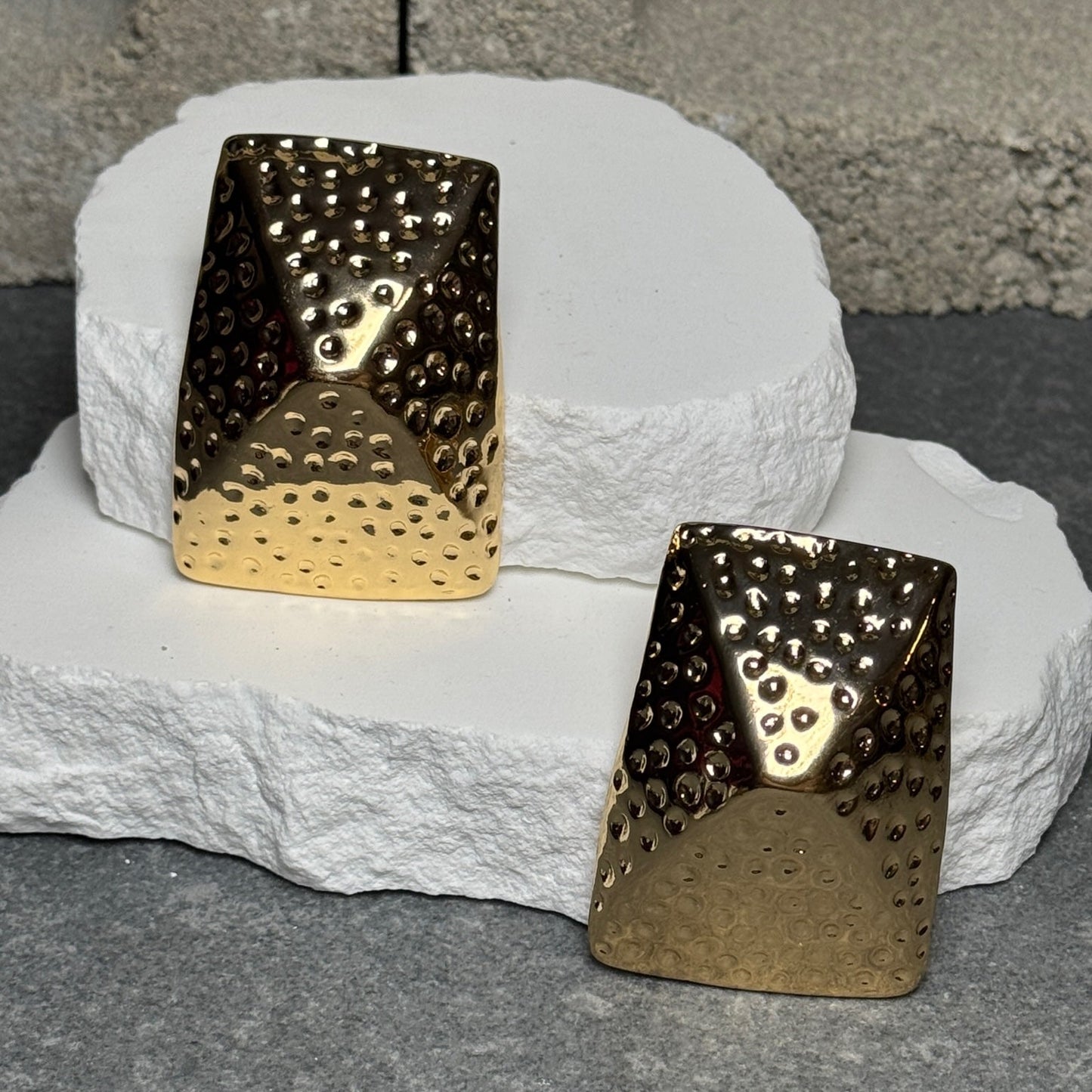 Apex Pyramid Clip On Earrings