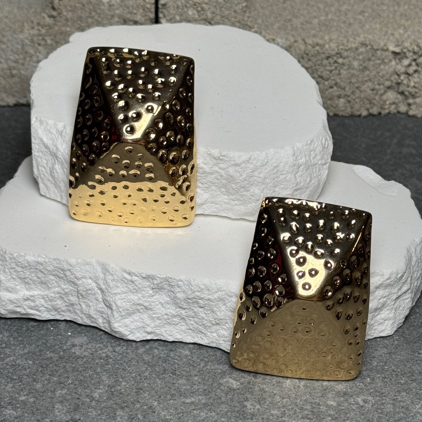 Apex Pyramid Clip On Earrings