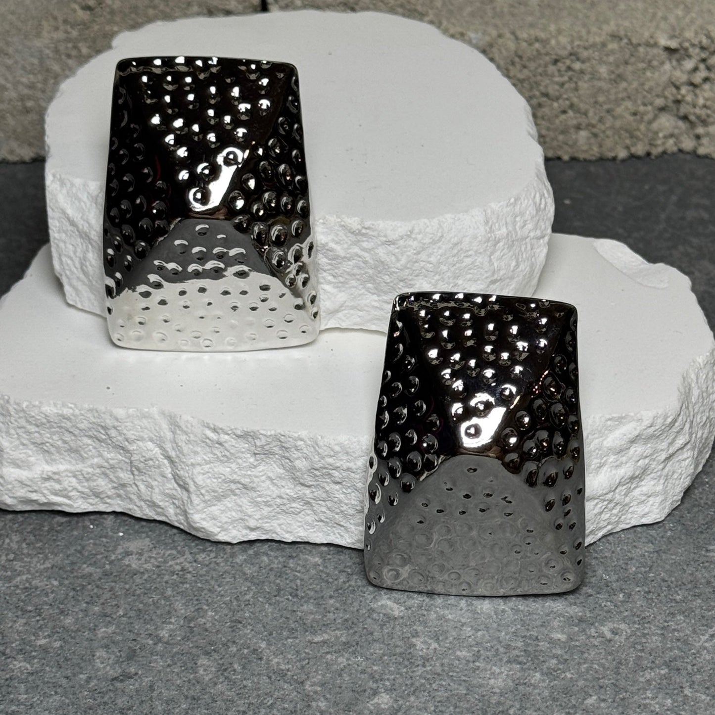 Apex Pyramid Clip On Earrings