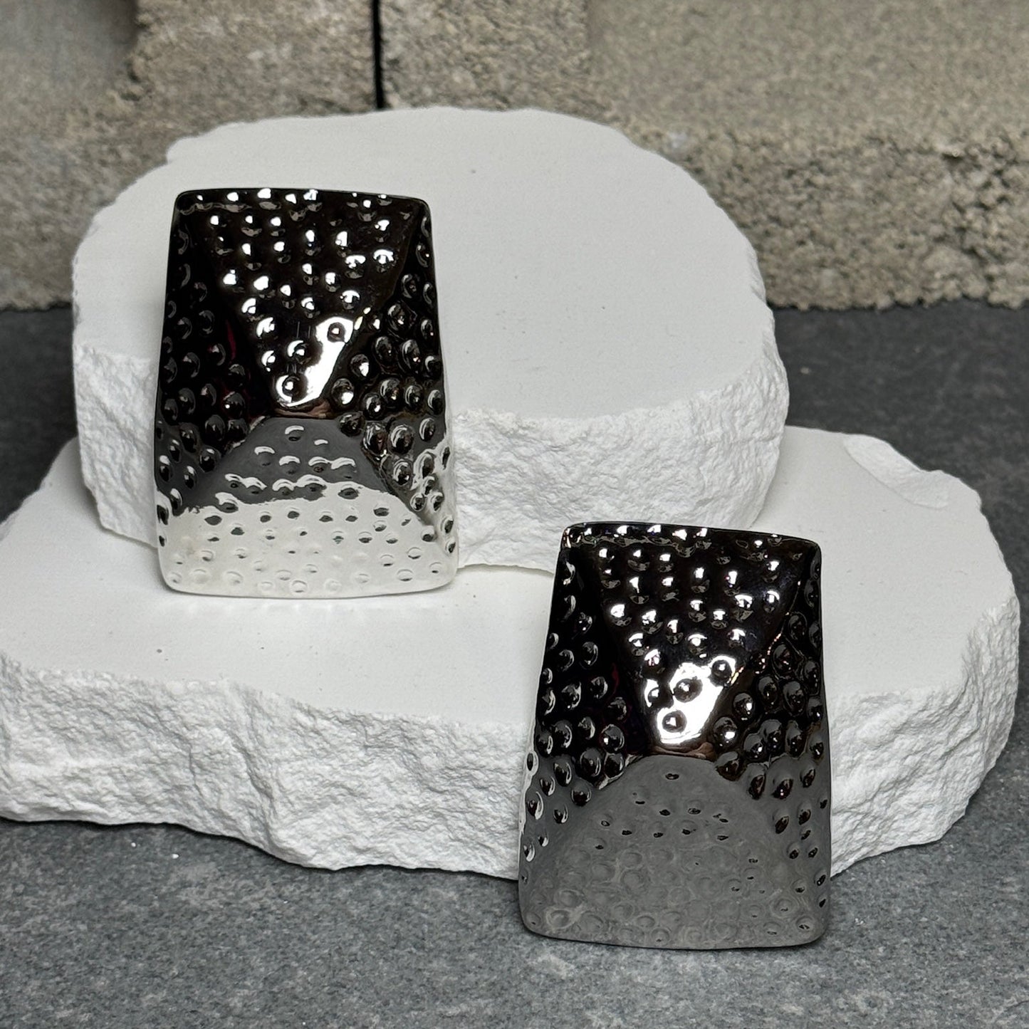 Apex Pyramid Clip On Earrings