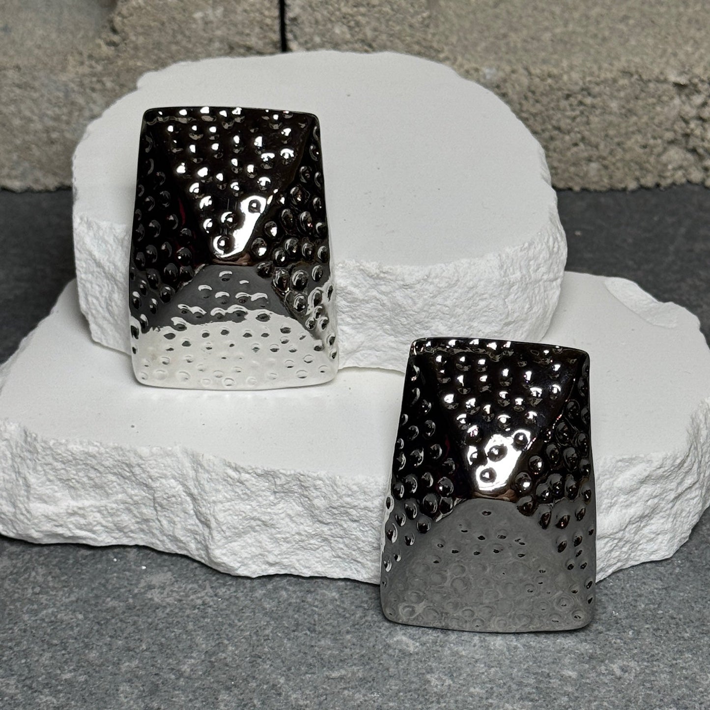 Apex Pyramid Clip On Earrings