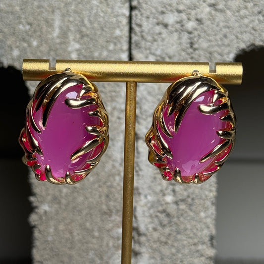 Rosé Glow Statement Stud Earrings