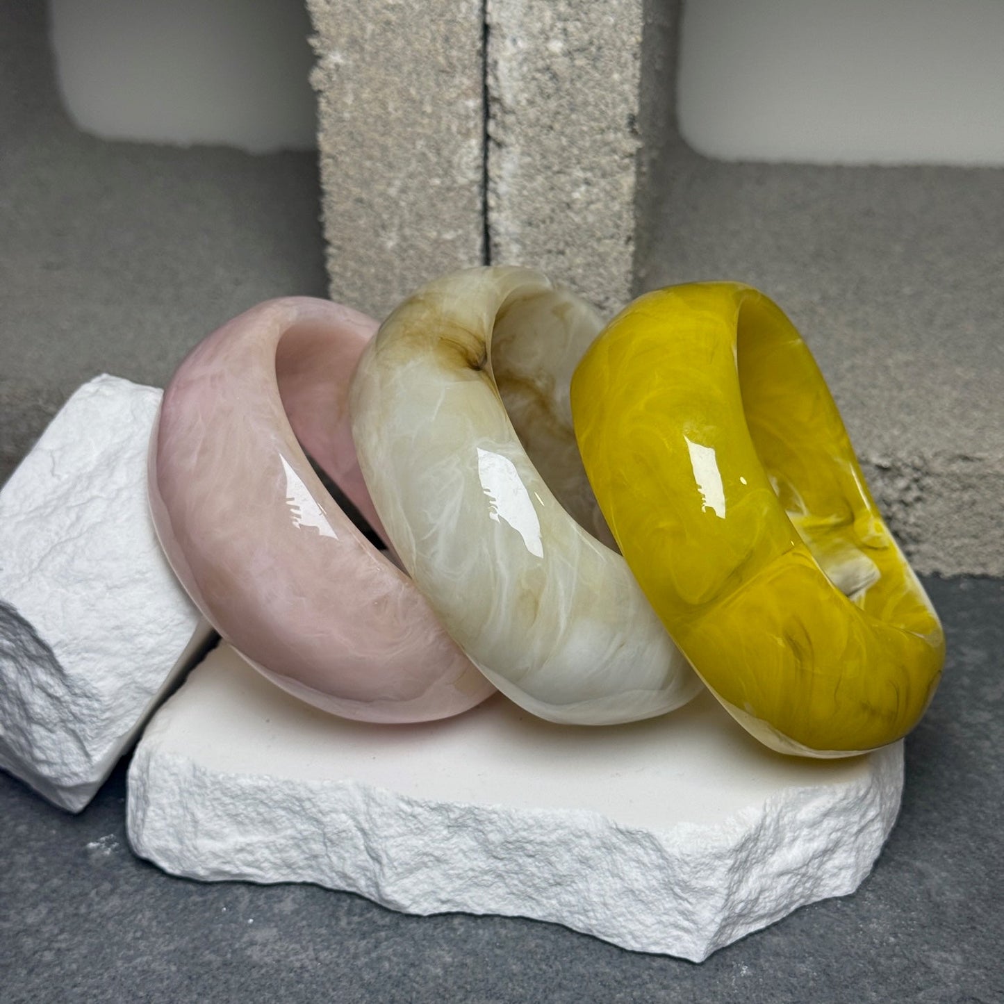 Sunset Sorbet Marble Bangle Set 8"