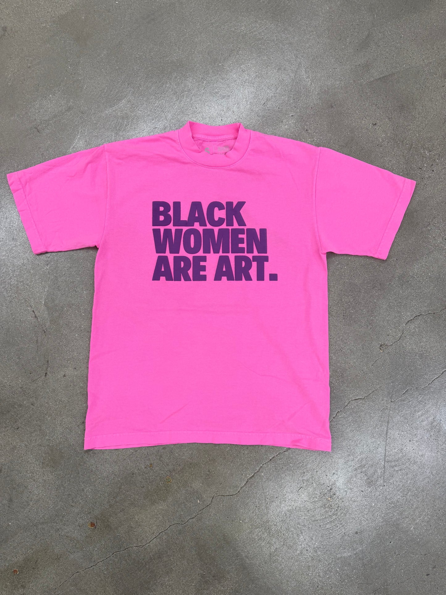 Neon Pink Black Women Are Art Unisex Oversized T-Shirt