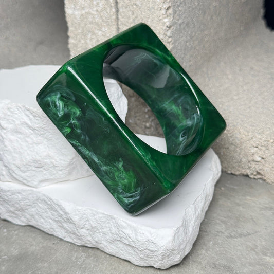Marble Matrix Square Chunky Bangle 8.5"