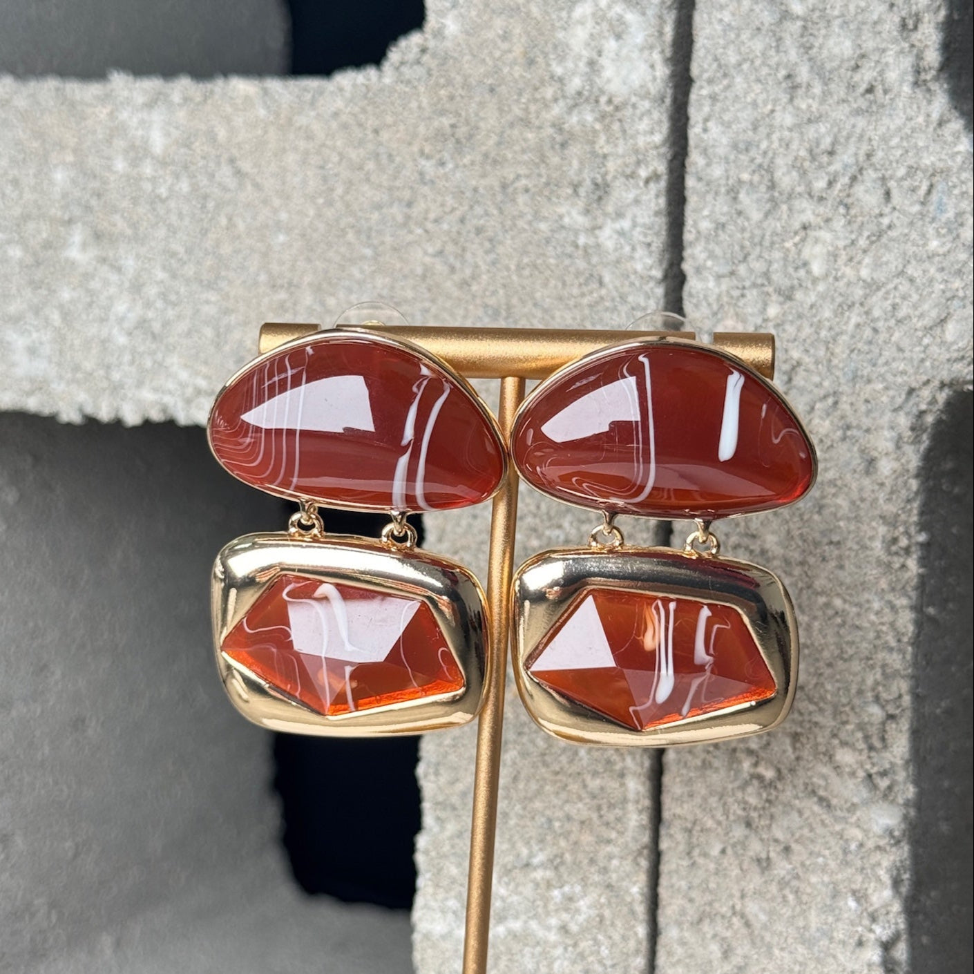 Sculpture 2 Layer Abstract Earrings