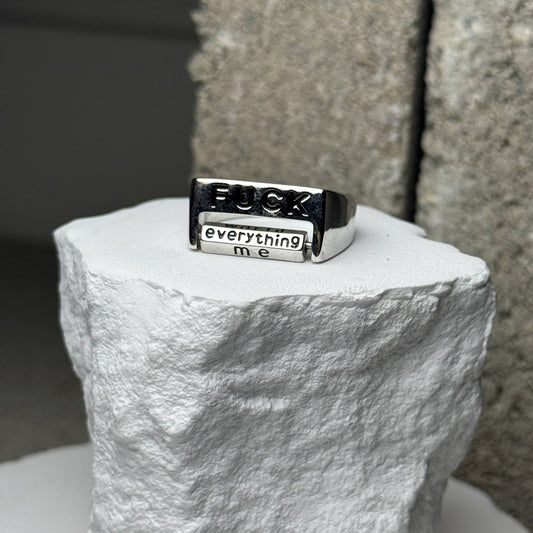 F**K EVERYTHING Ring Expandable Ring Size 9