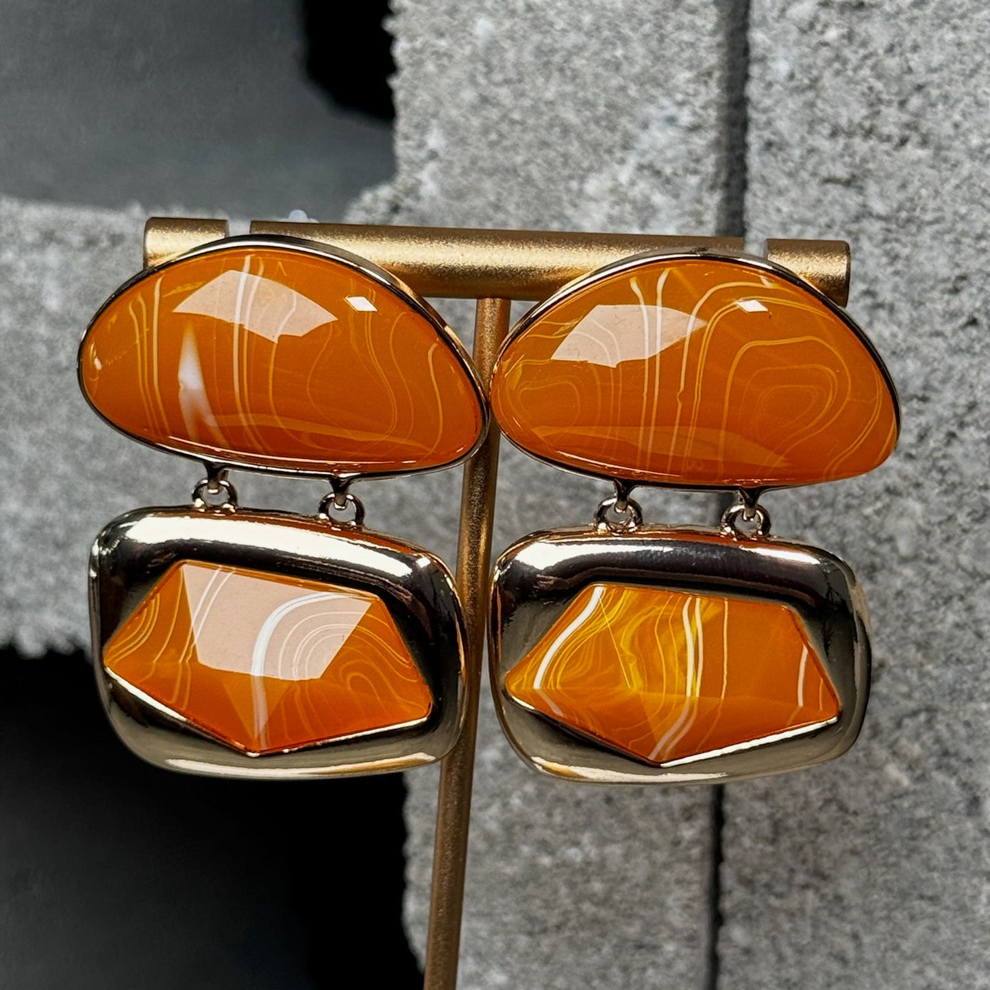 Sculpture 2 Layer Abstract Earrings