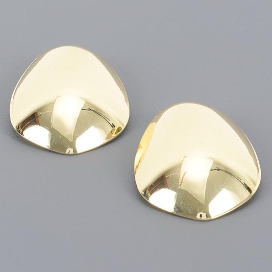 Bold Curved Elegance Earrings - Gold-Toned, Simple Design Jewelry Piece