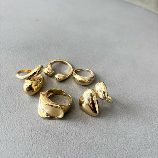The Must Have Gold Ring Set - Simple Essential Jewelry Collection Without Additional Specifications or Features