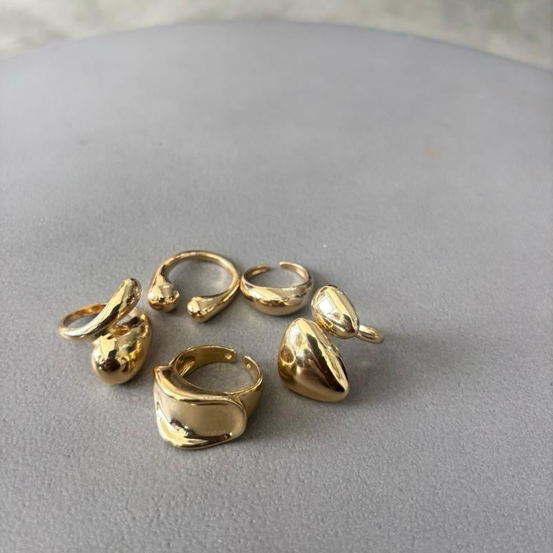 The Must Have Gold Ring Set - Simple Essential Jewelry Collection Without Additional Specifications or Features