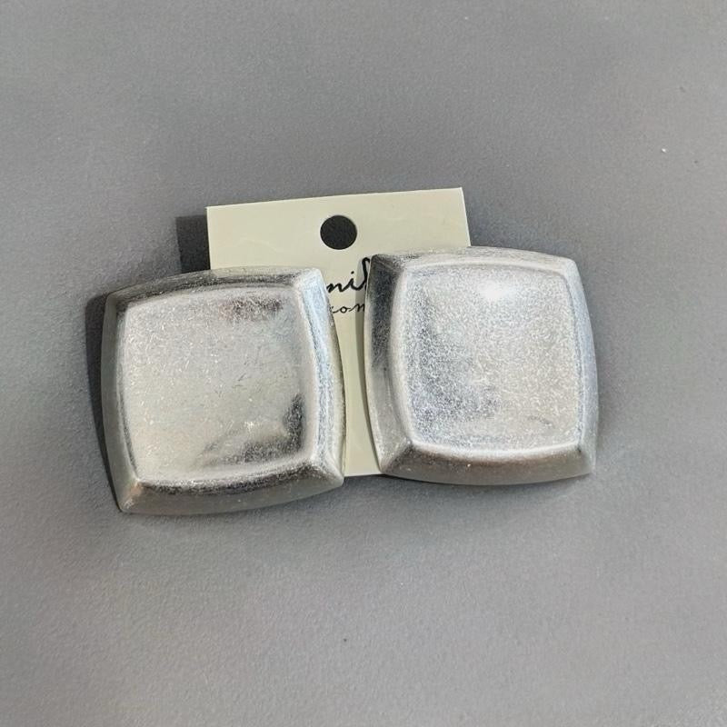 Everyday Square Metal Earrings - Simple Elegant Design for Everyday Wear - Versatile & Modern Look - Clean Polished Appearance