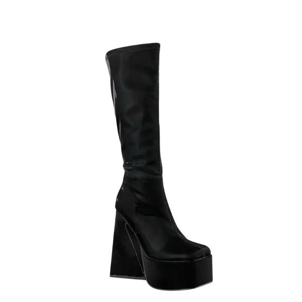 Bratz Doll Calf High Chunky Abstract Heel Boot - High Chunky Design, Faux Fur, Versatile for Casual and Formal Occasions