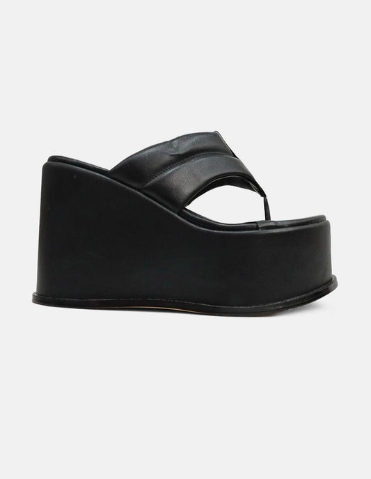 Black Platform Wedge Sandal for Women - Classic Black Design, Wedge Style, Casual Footwear, Ideal for Any Occasion - Walking Shoes, Girl