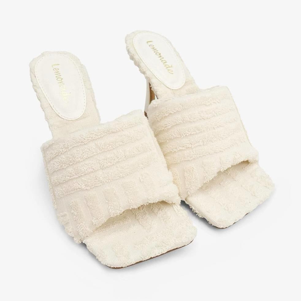 Cream Textured Fabric Mules - Comfortable Fit for All-Day Wear - Versatile Style for Casual and Formal Occasions