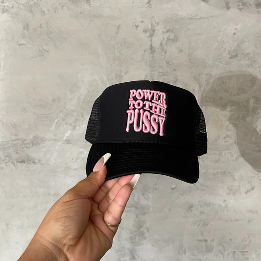 Power to the P Hat - Unisex Trucker Hat for Women Empowerment